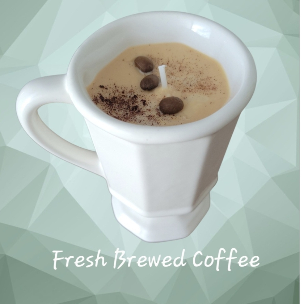 Fresh Brewed Coffee Scented 100% Soy Candle in Mug